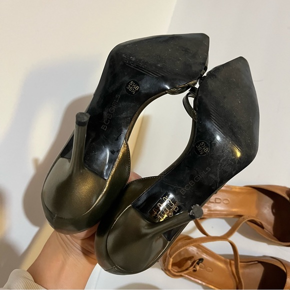 BCBG girls womens heels dark green size 35.5 or 5.5 US - Picture 4 of 4